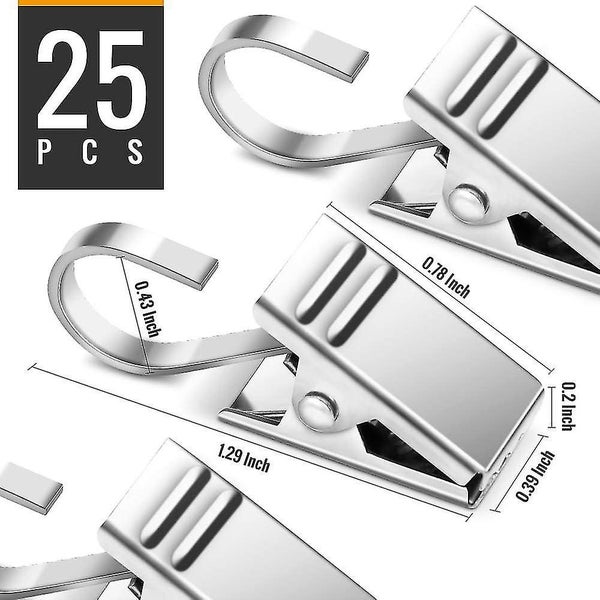 25pack Metal Curtain Rings With Clips, Curtain Hangers Clips, Drapery Clips With Carousel 2