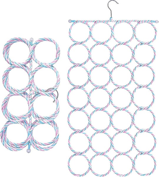 Scarves Rack - Foldable Tie Hanger with 28 Holes - Wardrobe Organizer for Scarve Carousel 1