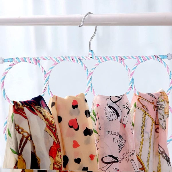 Scarves Rack - Foldable Tie Hanger with 28 Holes - Wardrobe Organizer for Scarve Carousel 5