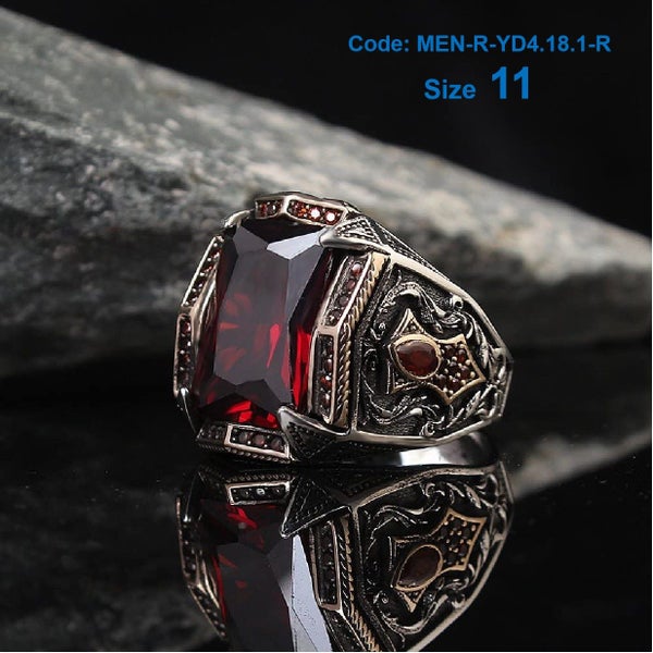 Men's Ring Ruby Ring Gemstone Ring 925 Silver Jewellery *Local STOCK NOW* Carousel 1