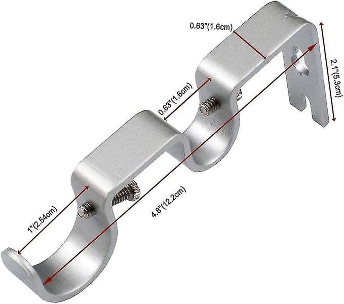 Heavy Duty Curtain Rod Bracket Double Rod Bracket 1 & 5/8 Rod, Non-adjustable, S Carousel 2