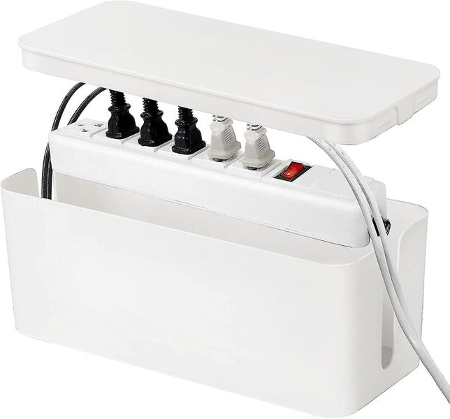 Cable Management Box, Cord Organizer Box Cover With Cable Kit Hides Power Strips Carousel 2