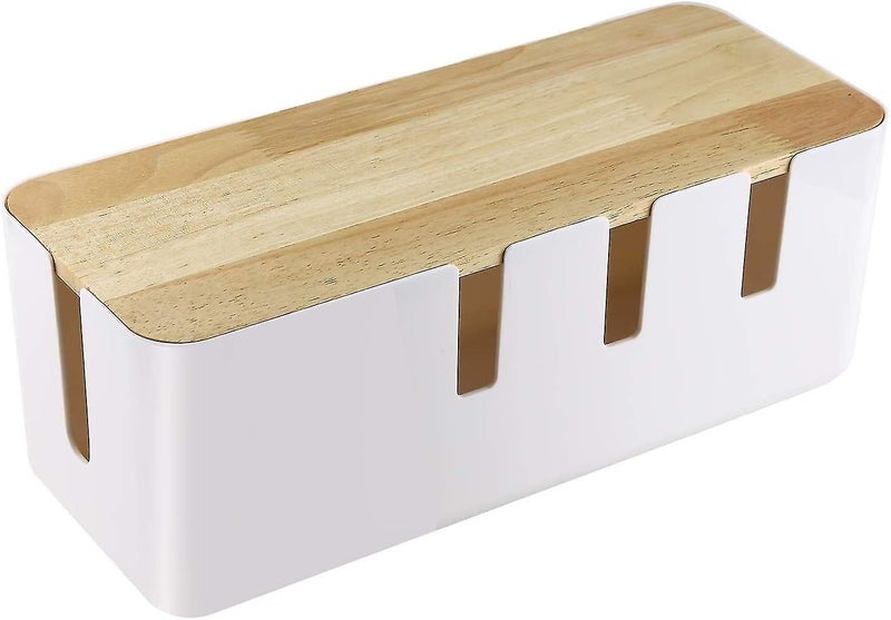 Cable Management Box, White Cord Organizer Box To Cover And Hide Power Strips, W Carousel 1