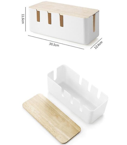 Cable Management Box, White Cord Organizer Box To Cover And Hide Power Strips, W Carousel 2