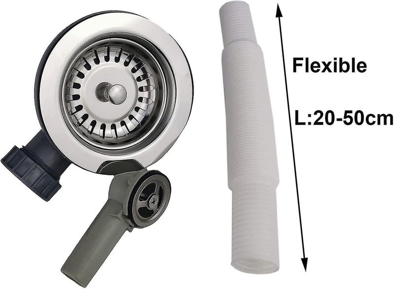 Stainless Steel Sink Waste with Overflow Basket - 114mm, Durable and Practical Carousel 2