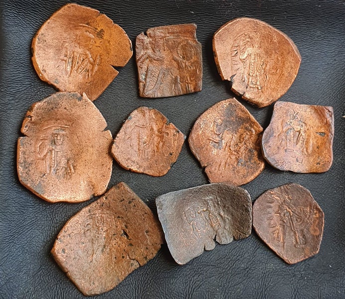 Lot of 20 Byzantine Bronze trachy coins from 1204-1261 AD (Latin Occupation) Carousel 2