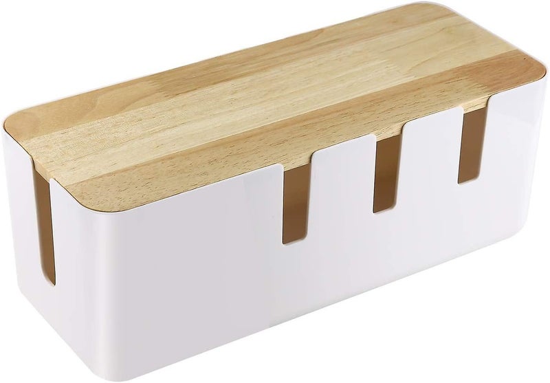 Cable Management Box, White Cord Organizer Box To Cover And Hide Power Strips, W Carousel 1