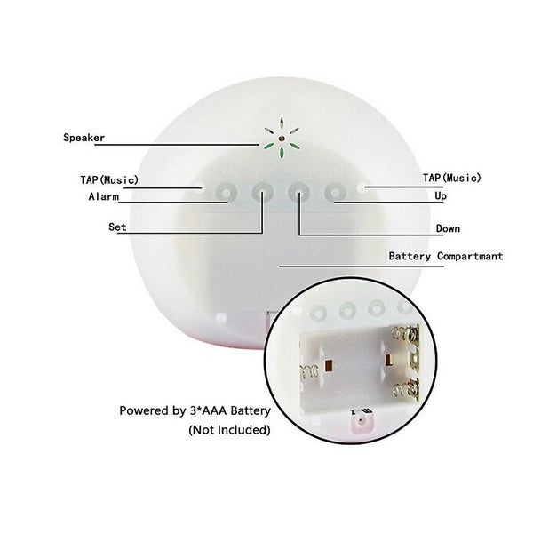 Kids Digital Alarm Clock, 7 Color Night Light, Snooze, Temperature Detect For To Carousel 5