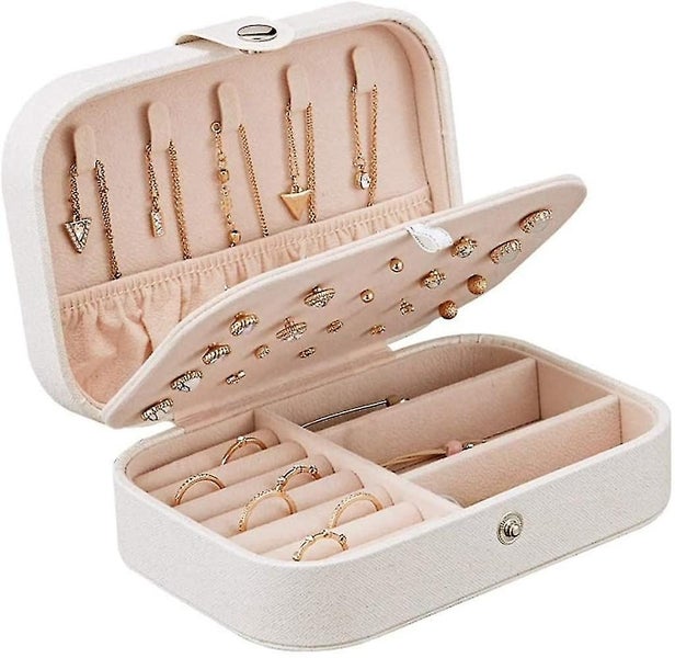 Ladies Jewelry Travel Case - Faux Leather Small Jewelry Box for Travel Carousel 1