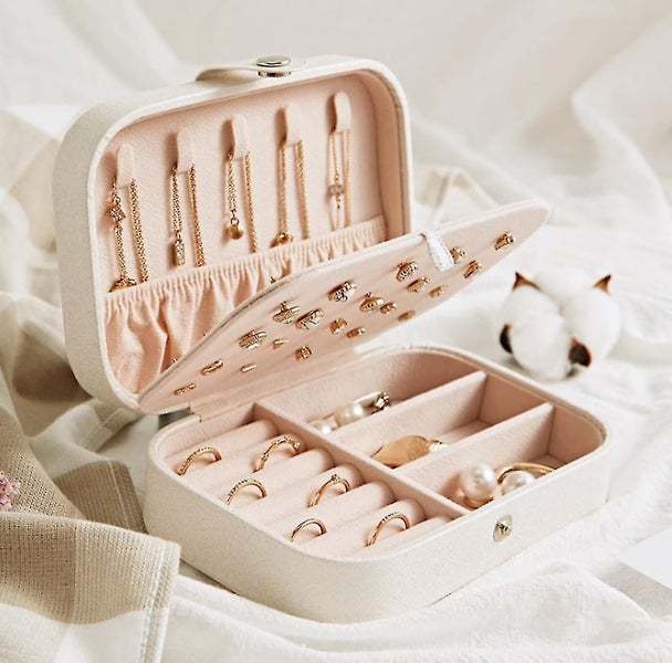 Ladies Jewelry Travel Case - Faux Leather Small Jewelry Box for Travel Carousel 2
