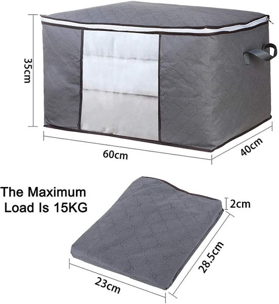 4 Pieces Large, Foldable Clothes Storage Bags With Reinforced Handle, Transparen Carousel 2