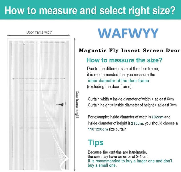 Magnet Fly Screen Door Insect Protection, No Drilling Magnetic Adhesive Curtain Carousel 2
