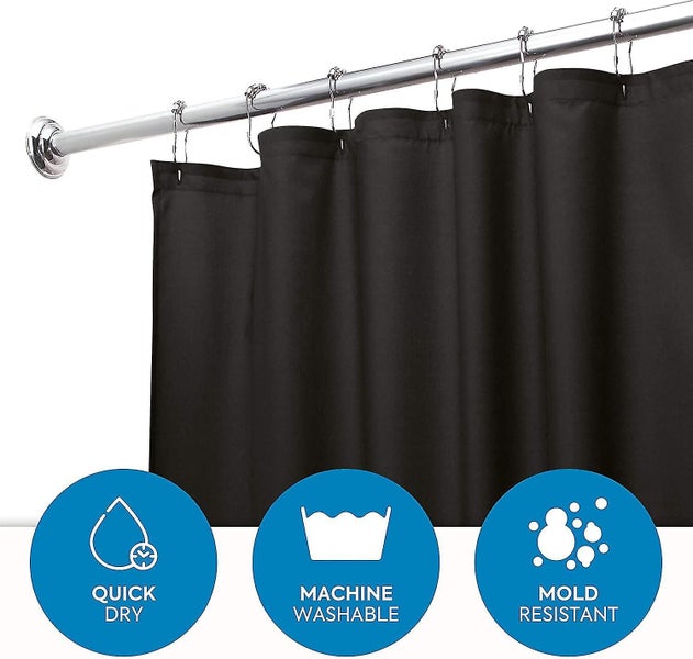 Shower Curtain - Waterproof Polyester Bath Curtain with Reinforced Hem, Size 180 Carousel 2
