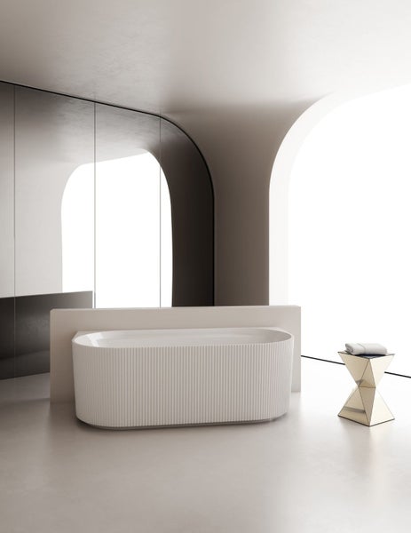 Bath Tub - **Back to Wall Freestanding 1500mm Gloss White Finish Bath62935705500803111