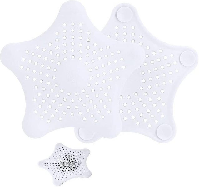 2-Pack Silicone Sink Strainer - Shower and Kitchen Drain Filter - Suction Cup Dr Carousel 1