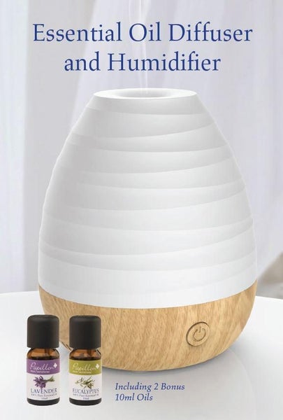 Aroma Diffuser Wood Base - w/2 x Bonus Oils Carousel 2