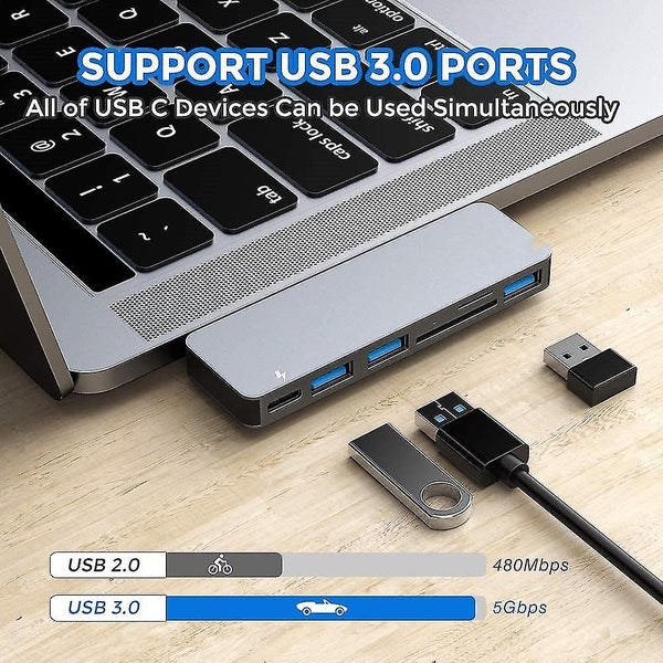 Usb C Hub Adapter Compatible With Macbook Pro/air 2020 2019 2018, 6 In 1 Carousel 4