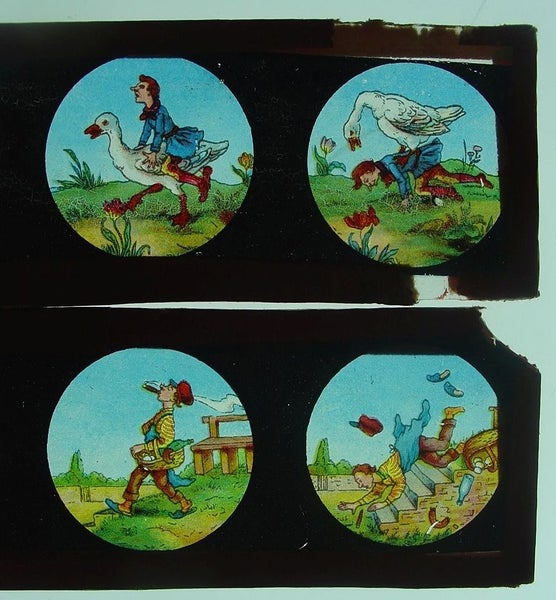 Antique Magic Lantern Glass Slides x 6 G Bing GBN Carousel 7