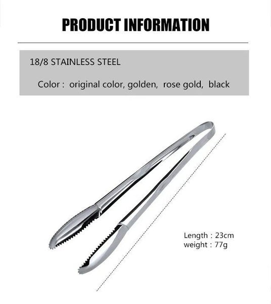 Anygleam Silver Stainless Steel Tong - 1pc Clip Tableware for Salad, BBQ & Gr... Carousel 6