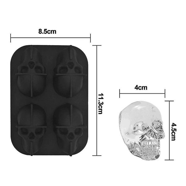 Skull Shaped Whisky Cocktail Ice Cubes Tray - Silicone Mold for Candy and Ice Cr Carousel 2