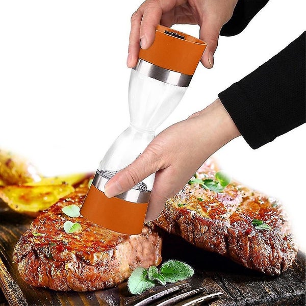 Salt And Pepper Grinder,manual Stainless Steel Salt Pepper Mill 2 In 1- Refillab Carousel 5