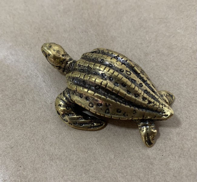 Vintage Style Retro handcrafted Resting Sea Turtle Miniature Ornament Carousel 1