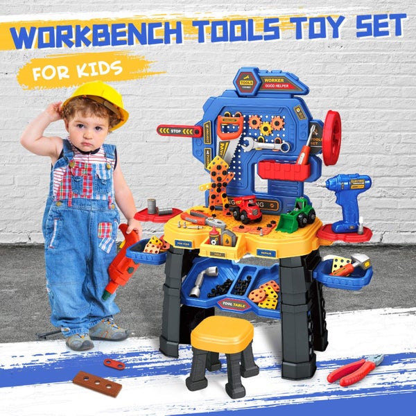 Kids Workbench Tool Bench Construction Toy Set 78pcs Carousel 2