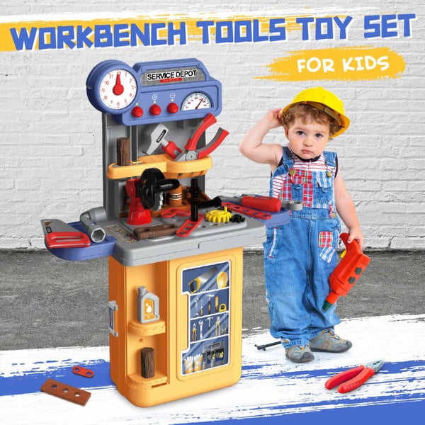 Kids Workbench Tool Bench Construction Toy Set Mobile 39pcs Educational Builder Carousel 1