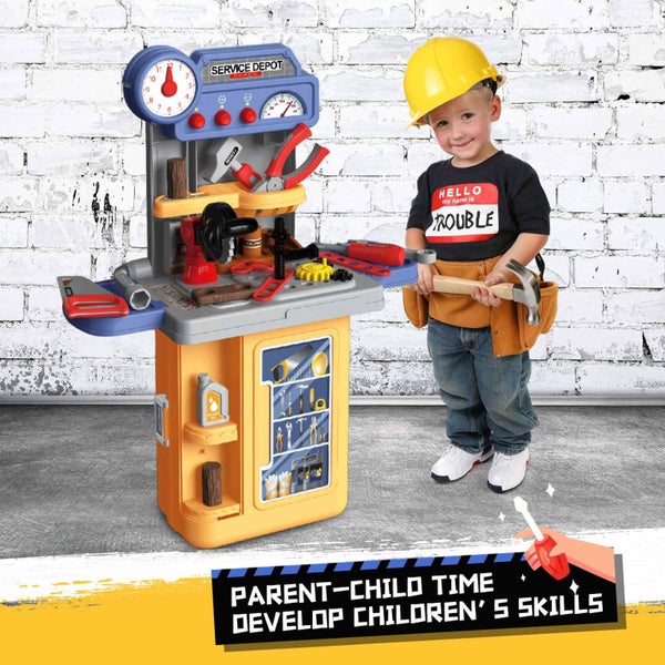 Kids Workbench Tool Bench Construction Toy Set Mobile 39pcs Educational Builder Carousel 2