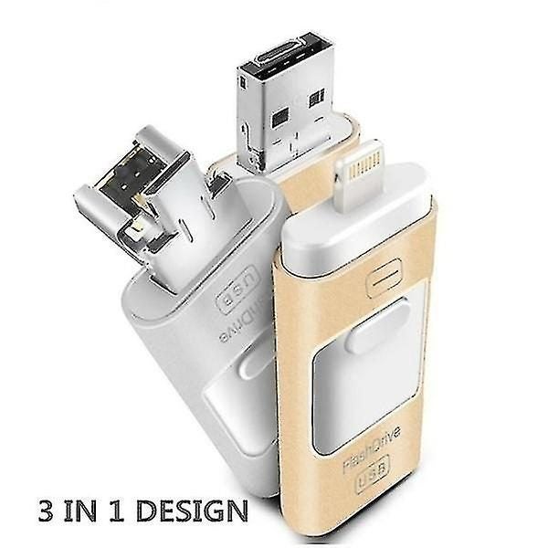 3 In 1 Usb Flash Drive Expansion Memory Stick Otg Pendrive For Iphone Ipad Andro Carousel 1