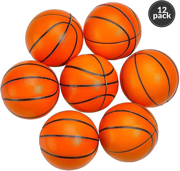 Mini Basketball Stress Balls - (pack Of 12) 1.57 Inch Small Foam Basketballs For Carousel 4