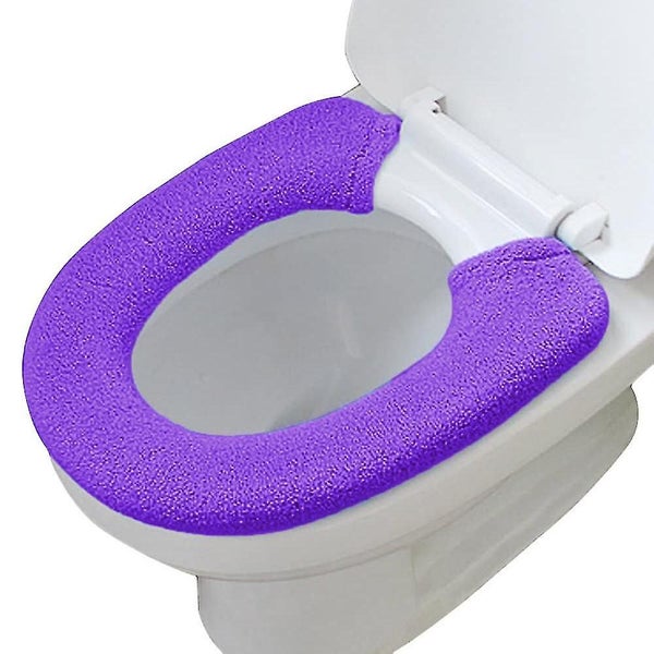 Toilet Seat Cover, With Snaps Fixed Stretchable Washable Fiber Cloth Carousel 1
