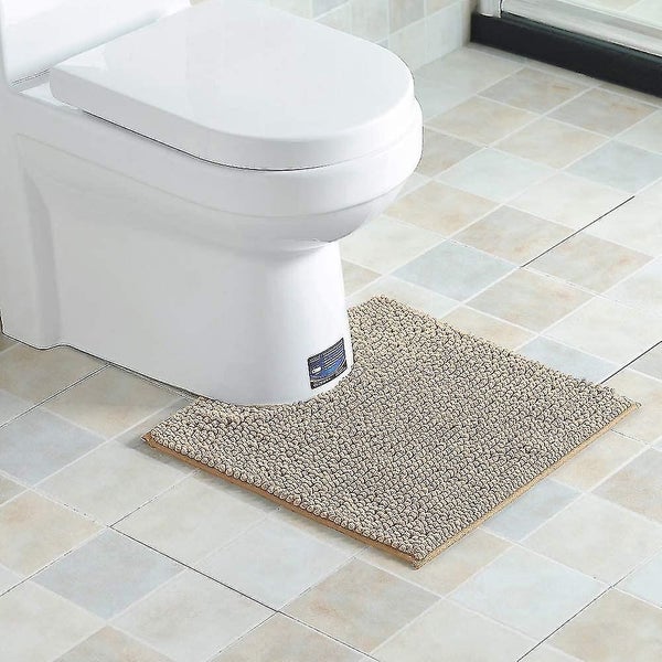 Non-slip Bath Mat Set, 2 Piece Bath Mat 50x80cm, Microfiber Chenille Toilet Mat Carousel 2
