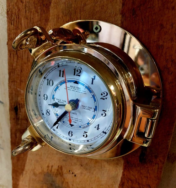 Brass Porthole Time/Tide Clock [15243] Carousel 1