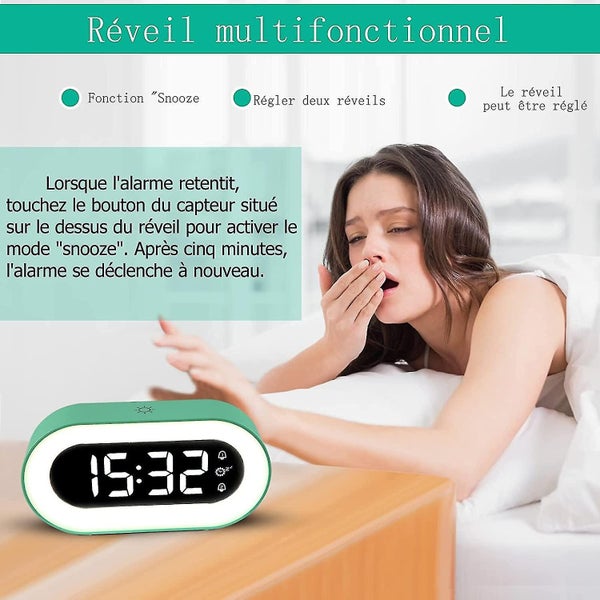 Night Lights LED Digital Alarm Clock, Yisyn Built-in 1500mAh Lithium Batteries U Carousel 5