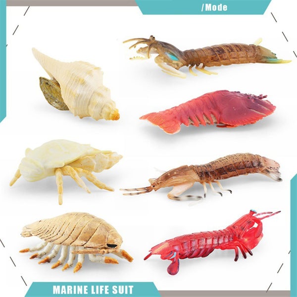 7pcs/set Mini Shrimp Crab Ocean Animals Model Toys - Unique Design, Simulation S Carousel 2