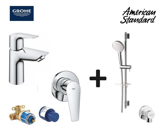 GROHE AMERICAN STANDARD Bathroom Tapware Package Round-Hot Deal RRP $1427 Carousel 1