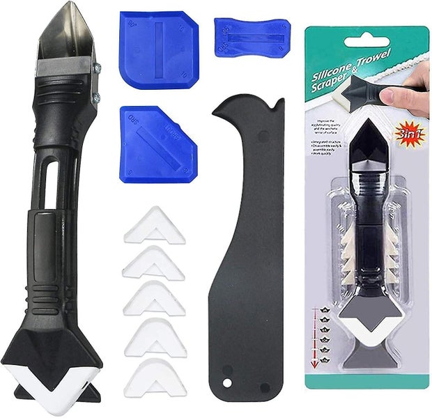 Three-in-One Silicone Sealant Tool - Professional Scraper Kit for Bathroom, Kitc Carousel 1