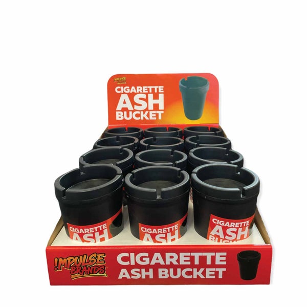 12 Pk Cigarette Ashtray Bucket Black with Lid Large Tobacco Ash Smoke Car Holder Carousel 1