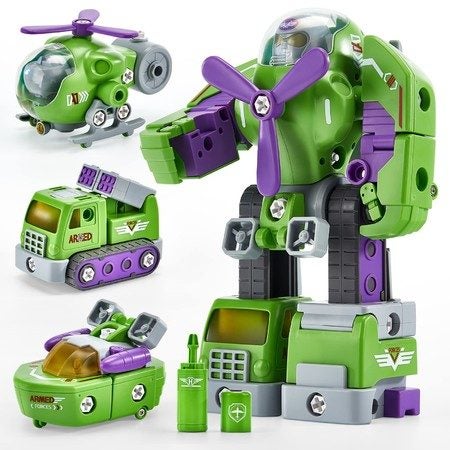 3+in-1 Take Apart Robot Kids Toys 3-5-7 STEM Toys Transformer Toys Building Cons Carousel 1