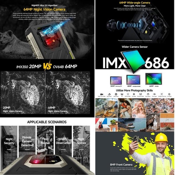 Ulefone Armor 22, 8GB+128GB IP68/IP69K Rugged Phone 6.58" 64MP Cam Android 13 4G62863861495809114