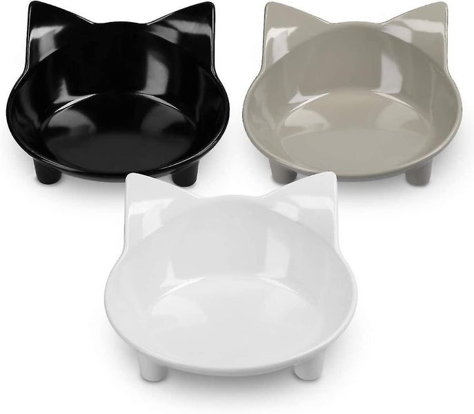Set of 3x Cat Bowls - Non-slip and Anti-scratch Melamine Bowls, Easy to Clean wi Carousel 1