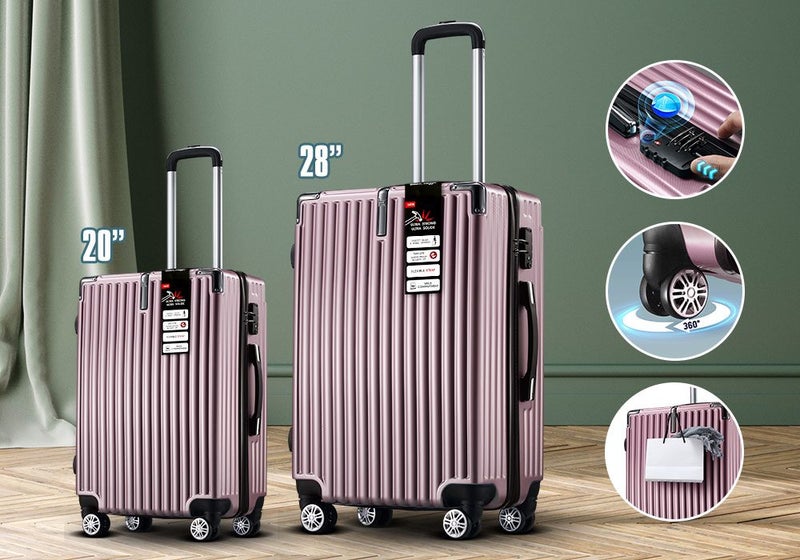 2PCS Luggage Suitcase Trolley Set Carousel 1