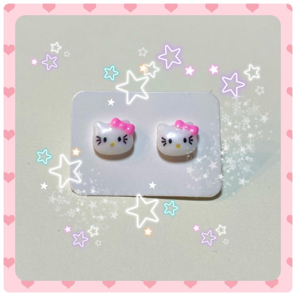 ^^1 x Hello Kitty Earrings - hypoallergenic - sanrio kitty Carousel 1