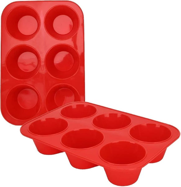 Set Of 2 Large Muffin Pan 6 Molds Silicone Muffin Pan Non-stick Baking Pan For M Carousel 1
