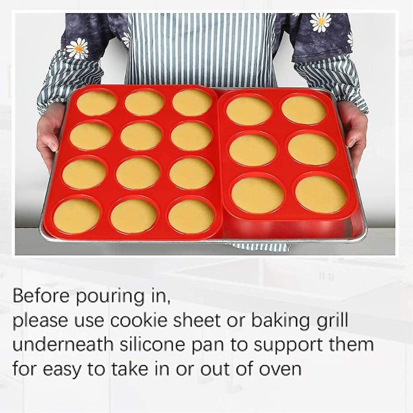 Set Of 2 Large Muffin Pan 6 Molds Silicone Muffin Pan Non-stick Baking Pan For M Carousel 5