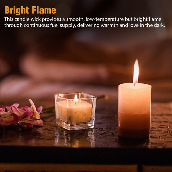 100pcs 6in Natural Cotton Candle Wicks, Lead-free, Non-toxic Pre-waxed Low Smoke Carousel 4