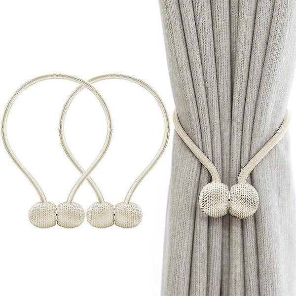 2 Pieces Magnetic Curtain Tiebacks - Curtain Clips for Drapes, Holdbacks, Home D Carousel 1