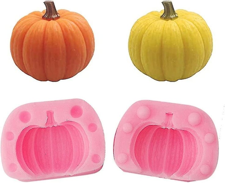 DIY Pumpkin Shape Candle Mold Ë‡Â§C Non-Stick Halloween Silicone Baking Mold Carousel 1