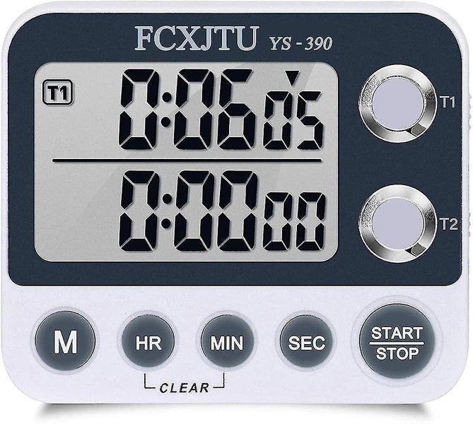 Digital Dual Kitchen Timer, 3 Channels Count Up/down Timer, Cooking Timer, Large Carousel 1